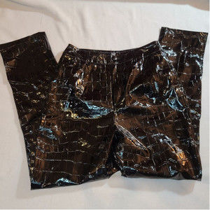 BOOHOO Faux Leather Croc Embossed Pants - 4